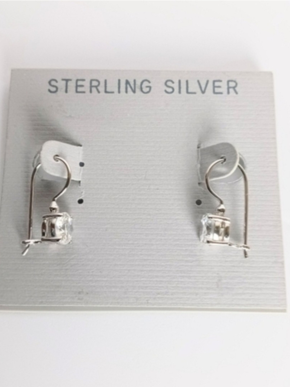Elegant Women Silver Plated Lever Back Cubic Zirconia Dangle Earrings NWT